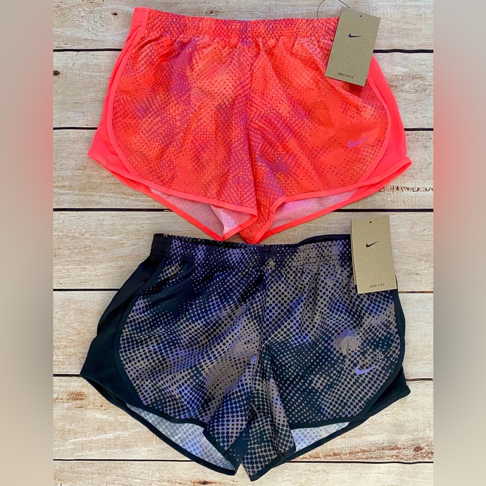 Nike Girl's Running Athletic Shorts - Bright Pink and Black Size YL
